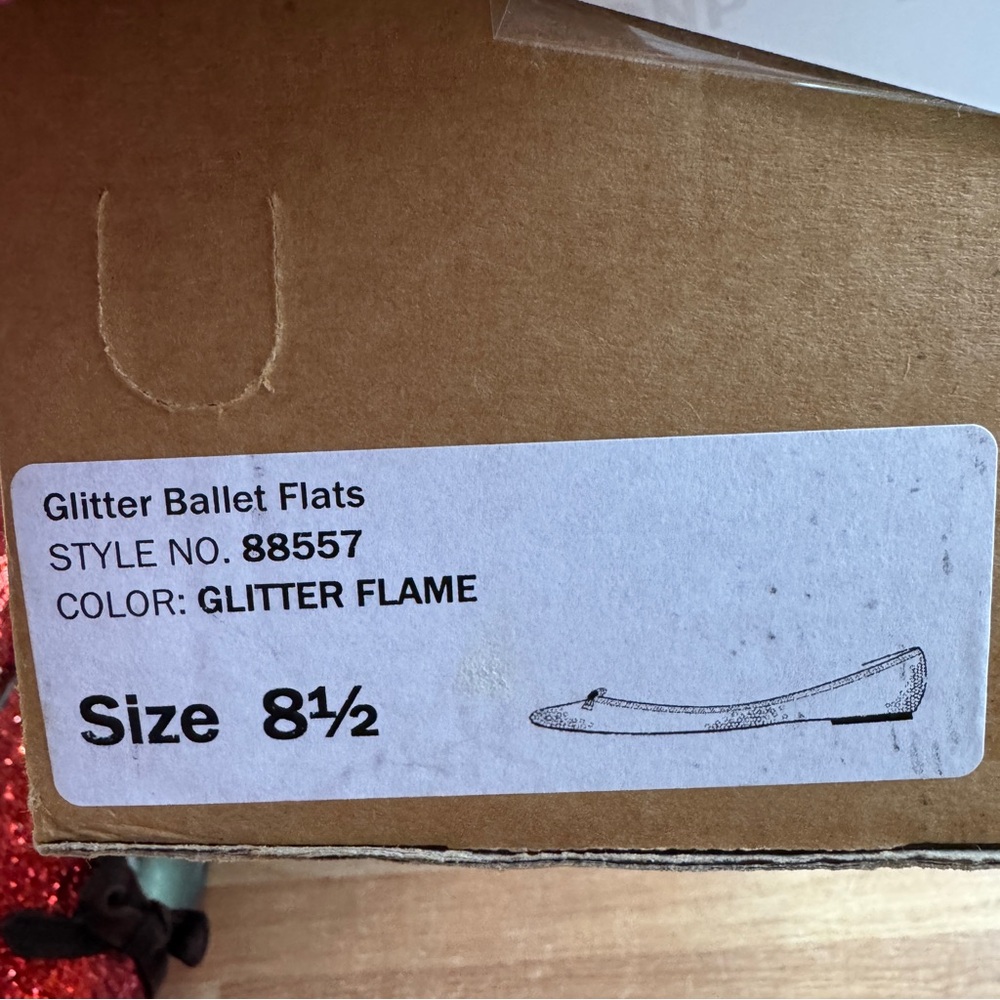 J.Crew ballet flats glitter flame red sparkle flat shoes wizard of oz size 8.5 - Picture 11 of 12